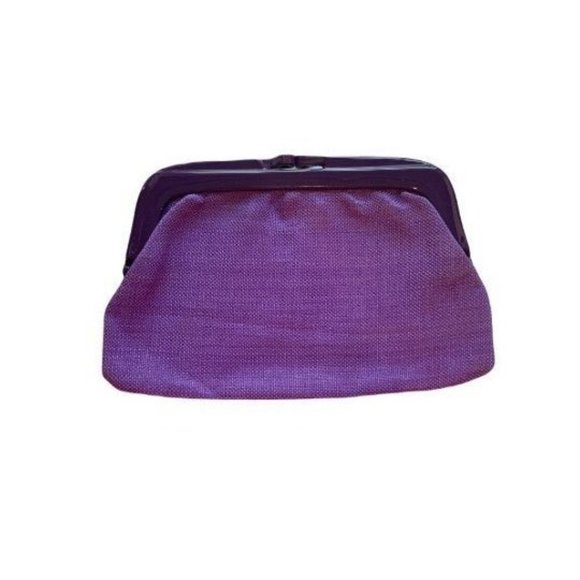 Macy’s Purple Fabric Clutch with Kiss Closure - Picture 2 of 5